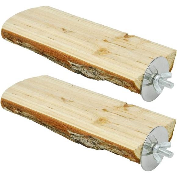 Parrot Cage Perch, Wooden Platform for Birds (2 Packs) - Picture 1 of 7